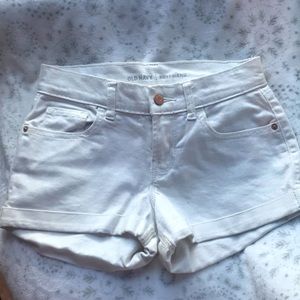 White Jean shorts